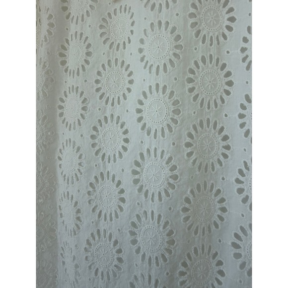 Lilly Pulitzer Pier Midi Skirt 4 White Eyelet Cotton Pockets Belted Resortwear - Picture 6 of 11